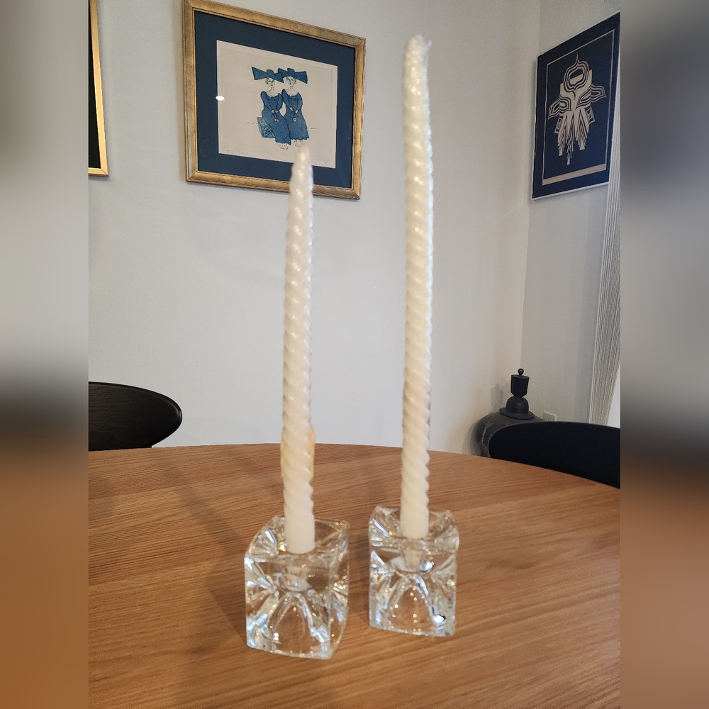 MCM Ice Cube candle holders block candleholders - Rudolf Jurnikl Sklo Union 3.5"